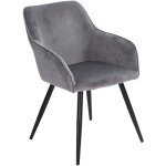 Chaise vintage gisele velours gris