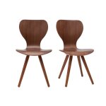 Chaises vintage en noyer - miliboo - nordeco - design scandinave - lot de 2