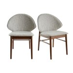 Miliboo - chaises vintage en tissu gris clair et bois foncé (lot de 2) spike Miliboo - chaises vintage en tissu gris clair et bois foncé (lot de 2) spike