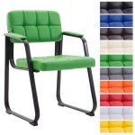 Chaise de visiteur canada b en similicuir - clp - vert - m�tal noir - confortable et design