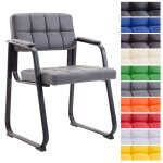 Chaise de visiteur - clp - canada b - similicuir - m�tal noir - gris