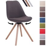 Chaise de visiteur - clp - troyes retro - assise en tissu - bois massif - gris fonc