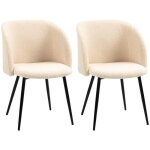 Homcom - lot de 2 chaises de salle � manger - polyester - 55x62x80cm - beige