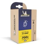 Chambre � air v�lo route michelin aircomp presta valve 48mm 18 - 25 / 622 - jaune / bleu