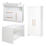 Chambre bb complte lilo - roba - lit volutif 70x140 cm + commode  langer + armoire 2 portes - blanc ...