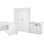 Chambre bb complte maxi - roba - lit bb 70x140 cm + commode  langer + armoire - blanc