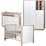 Chambre bb complte olaf - roba - lit volutif + commode  langer + armoire 3 portes - blanc / effet ...