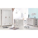 Chambre bébé complète roba mila - lit 70x140 cm évolutif - commode à langer - armoire 3 portes - gris ... Chambre bébé complète roba mila - lit 70x140 cm évolutif - commode à langer - armoire 3 portes - gris ...