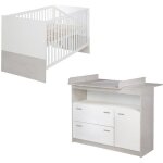 Chambre bébé duo roba julia - lit Évolutif 70x140 + commode à langer - bicolore Chambre bébé duo roba julia - lit Évolutif 70x140 + commode à langer - bicolore