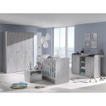 Chambre bb ou enfant matheo lit 60x120 volutif en 90x200 armoire commode  langer et chevet