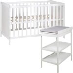 Chambre bébé roba style - lit cododo 60x120 + table à langer - blanc / gris argenté - hauteur réglable ... Chambre bébé roba style - lit cododo 60x120 + table à langer - blanc / gris argenté - hauteur réglable ...