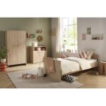 Chambre b�b� trio - lit 120 x 60 cm + commode + armoire 2 portes - adele - h�tre / cr�me - sauthon