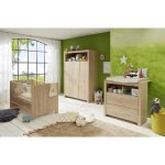 Chambre b�b� trio : lit 70 x 140 cm + commode � langer + armoire olivia - ch�ne - trend team
