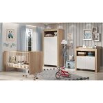 Chambre bb trio pia - lit 70x140 cm + commode  langer 2 portes + armoire 2 portes - dcor chne sonoma ...