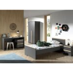 Chambre complte enfant - paris prix - london ii - gris anthracite - 5 pices - moderne