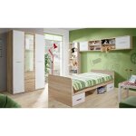 Chambre complte enfant ado collection denver. armoire 3 portes lit bibliothque et tagre 200 marron ...