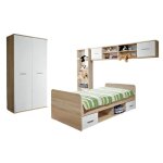 Chambre complte enfant ado - denver - armoire lit bibliothque et tagre