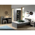 Chambre complte enfant - paris prix - london ii - gris anthracite - moderne - 6 pices