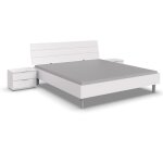 Chambre  coucher complte adulte ( lit adulte + 2 chevets ) blanc