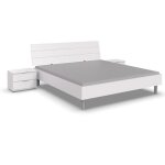 Chambre  coucher complte adulte ( lit adulte + 2 chevets ) coloris blanc
