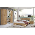 Chambre à coucher complète adulte mega (lit 180x200 cm + 2 chevets + armoire) coloris imitation chêne ... Chambre à coucher complète adulte mega (lit 180x200 cm + 2 chevets + armoire) coloris imitation chêne ...
