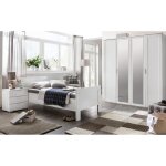 Chambre  coucher complte enfant (lit 90x200cm + chevet + armoire + commode) coloris blanc