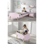 Kiddy chambre enfant compl�te style scandinave en bois pin massif et mdf laqu� vieux rose - l 90 x l ...