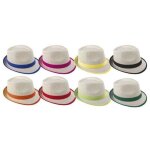 Chapeau adulte borsalino - ptit clown - 8 modles - ruban color - tissage paille fin