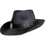 Chapeau borsalino noir - adulte - widmann - borsalino noir - effet satin - costume - gangster
