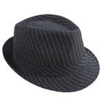 Chapeau borsalino en tissu - ptit clown - ray noir et blanc - accessoire de mode