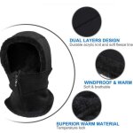 Chapeau cagoule - mixte - noir - jersey acrylique - doublure polaire - hiver