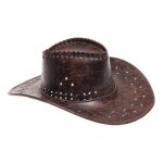Chapeau cow - boy cuir marron