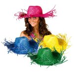 Chapeau de paille cowboy hawa�en adulte beige ivoire cr�me �cru naturel taupe