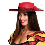 Chapeau danseuse espagnole adulte rouge bordeaux