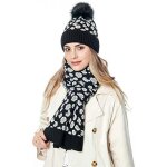 Chapeau femmes hiver - charpe ensemble tricot bonnet chapeau cou plus chaud casquette de ski - noir ...