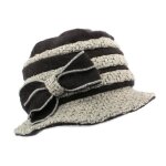 Chapeau femme en laine bouillie noire et grise mod�le carla gamme l�on montane - chapeau cloche automne ...