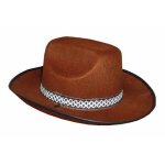 Chapeau feutre cow boy marron enfant - ptit clown - modle cow boy - taille 56cm