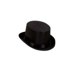 Chapeau haut de forme satin noir - widmann - accessoire de d�guisement - adulte