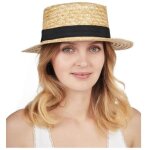 Chapeau en paille canotier - ptit clown - taille adulte unique - beige - garantie 2 ans