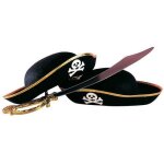 Chapeau pirate - widmann - accessoire de costume - adulte - mixte - noir
