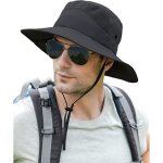 Chapeau de soleil pour homme vitata - upf 50 + - impermable - noir