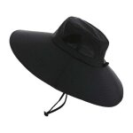 Chapeau de soleil � large bord pour hommes - noir - l�ger et facile � transporter