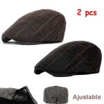 Chapeau - vitata - bret en laine pour hommes rtro classique - ajustable - imprim rayures - lot de ...