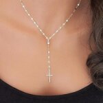 Chapeletsv - - collier vintage en or et argent pour femmes pendentif de chapelet religieux bohme croix ...