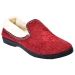 Charentaises femme - ozabi - mod�le 24k88r3 - confortable et fourr�e - bordeaux