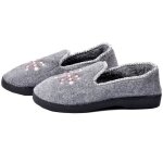 Charentaise femme pantoufle premium brodée - ozabi - modèle k88r13 gris - intérieur fourré Charentaise femme pantoufle premium brodée - ozabi - modèle k88r13 gris - intérieur fourré