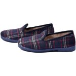 Charentaise femme pantoufle premium - ozabi - modèle 2130 carreaux jacquard - bleu marine Charentaise femme pantoufle premium - ozabi - modèle 2130 carreaux jacquard - bleu marine
