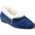 Charentaise femme pantoufle premium - ozabi - mod�le 215 suapel marine - confortable et fourr�e