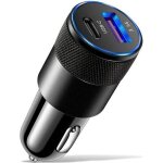 Chargeur voiture usb type c - rohs - double ports - universel - noir