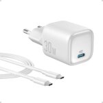 Chargeur blanc rapide 30w + cable usb c pour samsung s25 / s25 plus / s25 ultra / s24 fe / z flip 6 / ...